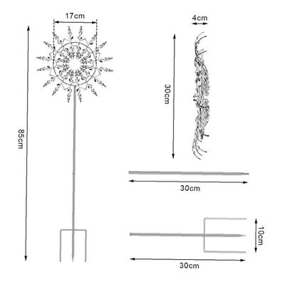 Metallene Rotationswindmühle, kreative Gartendekoration für Außenbereiche