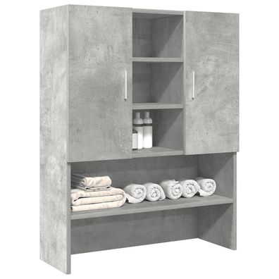 vidaXL Waschmaschinenschrank Betongrau 70,5x25,5x90 cm