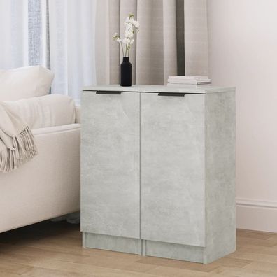 vidaXL Sideboards 2 Stk. Betongrau 30x30x70 cm Holzwerkstoff