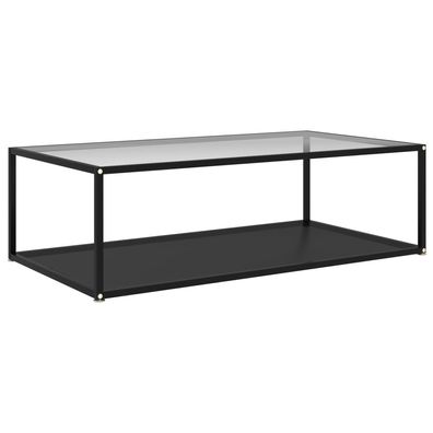 vidaXL Couchtisch Transparent und Schwarz 120x60x35 cm Hartglas