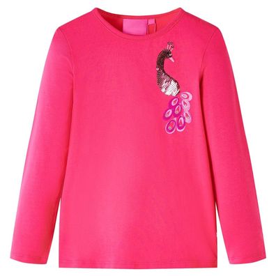 Kinder-Langarmshirt Knallrosa 128