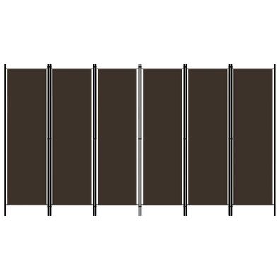 vidaXL 6-tlg. Raumteiler Braun 300x180 cm