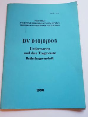 DDR NVA DV 010/0/005 Bekleidungsvorschrift