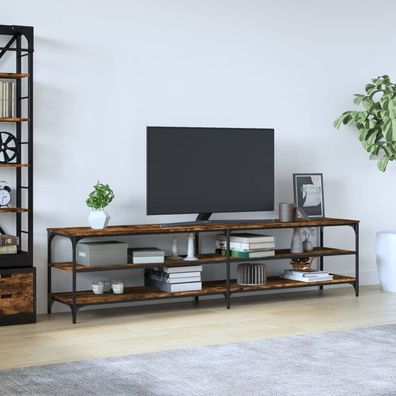 vidaXL TV-Schrank Räuchereiche 200x30x50 cm Holzwerkstoff und Metall