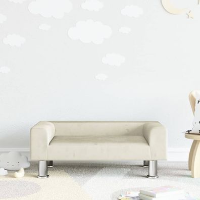 vidaXL Kindersofa Creme 70x45x26,5 cm Samt