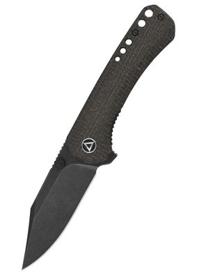 Taschenmesser Kestrel, schwarze stonewashed Klinge, brauner Micarta Griff