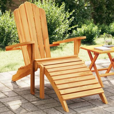 vidaXL Adirondack-Gartenstuhl mit Fußstütze Massivholz Teak