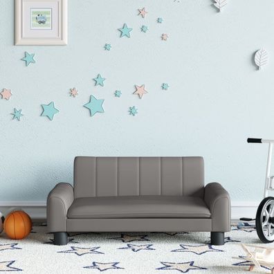 vidaXL Kindersofa Grau 70x45x30 cm Kunstleder