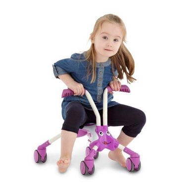 The Bugs ScrambleBug Bubblegum Loopfiets met 4 Wielen Junior Rosa/Weiß