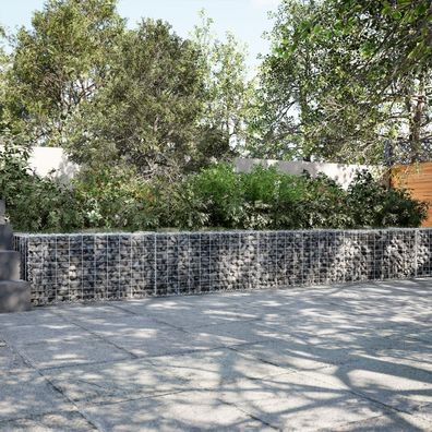 vidaXL Gabione mit Deckel 1000x50x50 cm Verzinktes Eisen