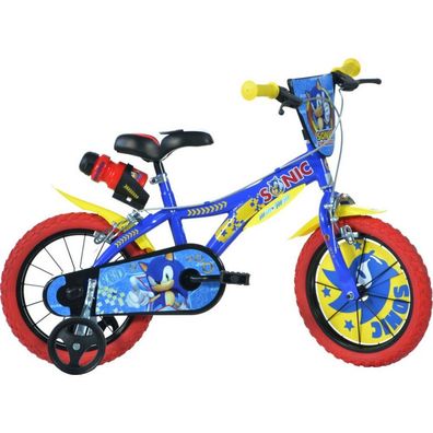 Dino Sonic 16 Zoll 27 cm Jungen Felgenbremse Blau/Gelb