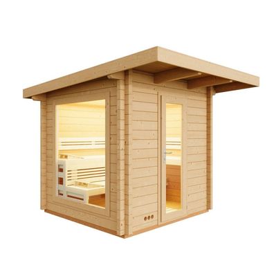 Infraworld Gartensauna Terra 5B Außensauna Massivholzsauna Saunahaus 230x230 cm