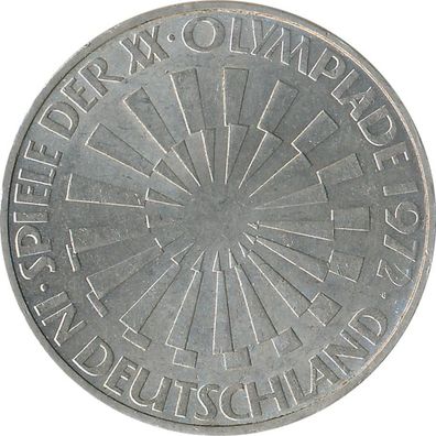 BRD 10 DM 1972 D Olympische Spiele J. 401a Silber*