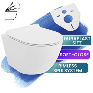 WC-Toilette: Schüssel DESNA Weiß mit Klosettsitz Slim Soft-Close