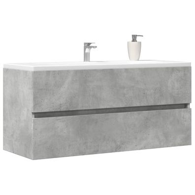 vidaXL Waschbeckenunterschrank Betongrau 100x38,5x45 cm Holzwerkstoff