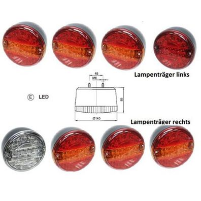 8 x LED Rückleuchten 12 V Leuchteinheiten