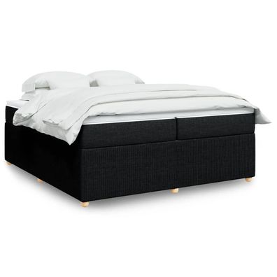 vidaXL Boxspringbett mit Matratze Schwarz 200x200 cm Stoff