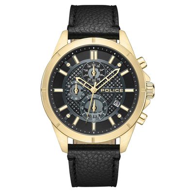 Police Herrenuhr Urban Chronograph Schwarz/Goldfarben PEWGC0054001