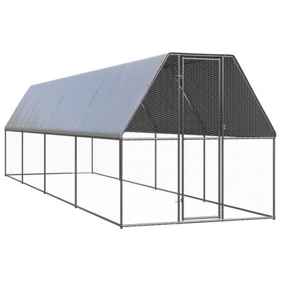 vidaXL Hühnerkäfig 2x8x2 m Verzinkter Stahl