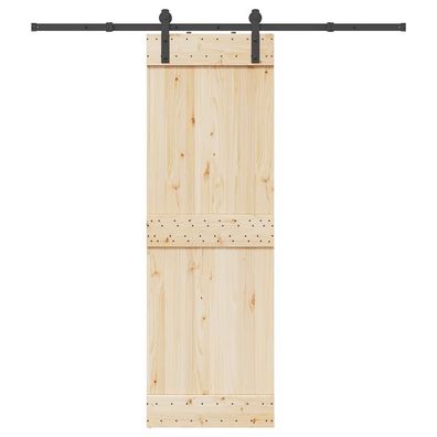 vidaXL Schiebetürbeschlag-Set 200 cm Stahl Schwarz