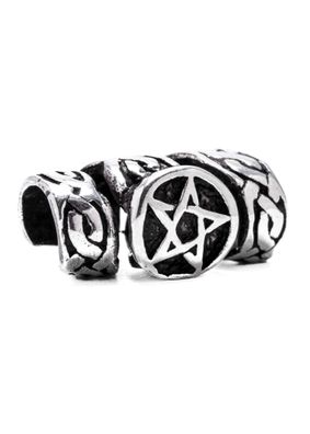 Grosse Bartperle und Lockenperle Pentagram aus Silber