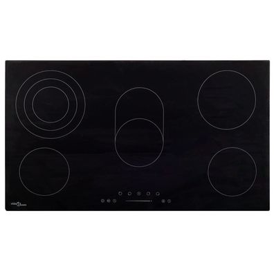 vidaXL Glaskeramik-Kochfeld mit 5 Platten Touch Control 77 cm 8500 W