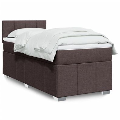 vidaXL Boxspringbett mit Matratze Dunkelbraun 80x200 cm Stoff