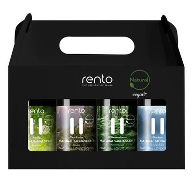 Rento Natürlicher Saunaduft in Geschenkbox 4 x 100 ml