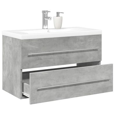 vidaXL 2-tlg. Badmöbel-Set Betongrau Holzwerkstoff