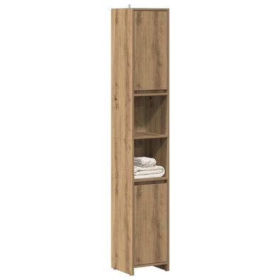 vidaXL Badschrank Artisan-Eiche 30x30x183,5 cm Holzwerkstoff