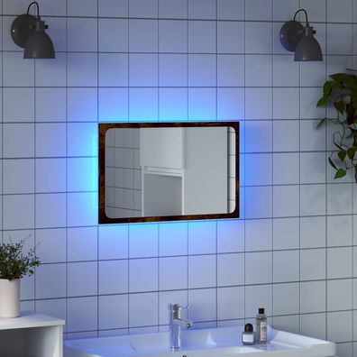 vidaXL LED-Badspiegel Sonoma-Eiche 60x8,5x38 cm Holzwerkstoff