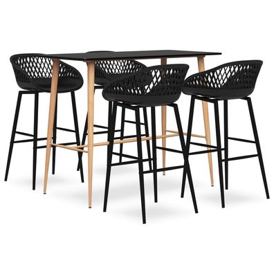 vidaXL 5-tlg. Bar-Set Schwarz