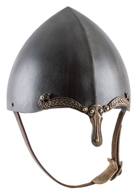 Nasalhelm mit Keltischen Motiven, Stahl mit Antik-Finish