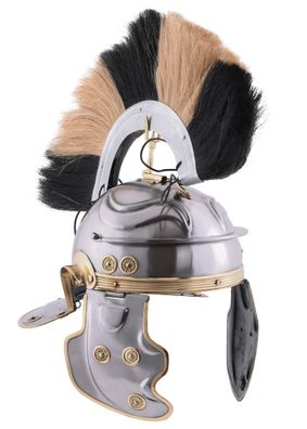 Römerhelm Imperial Gallic -G- Weisenau aus Stahl mit Helmbusch