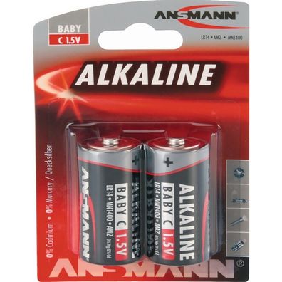 Ansmann 1513-0000 Baby C Red Alkaline Batteries Red