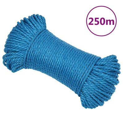 vidaXL Arbeitsseil Blau 8 mm 250 m Polypropylen