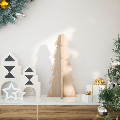 vidaXL Weihnachtsbaum Holz zum Schmücken 49 cm Massivholz Kiefer