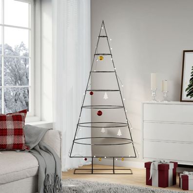 vidaXL Metall-Weihnachtsbaum für Dekorationen Schwarz 180 cm