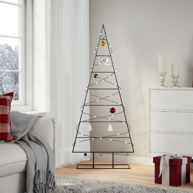 vidaXL Metall-Weihnachtsbaum für Dekorationen Schwarz 150 cm