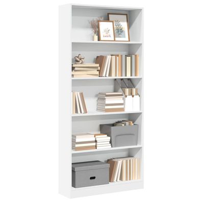 vidaXL Bücherregal Weiß 80x24x176 cm Holzwerkstoff