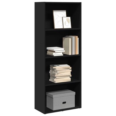 vidaXL Bücherregal Schwarz 60x30x152 cm Holzwerkstoff