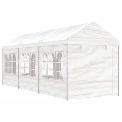 vidaXL Pavillon mit Dach Weiß 6,69x2,28x2,69 m Polyethylen