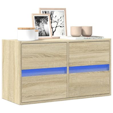 vidaXL TV-Wandschrank mit LED-Beleuchtung Sonoma-Eiche 80x31x45 cm