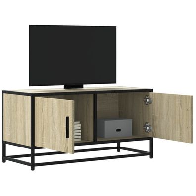 vidaXL TV-Schrank Sonoma-Eiche 80x34,5x40 cm Holzwerkstoff und Metall