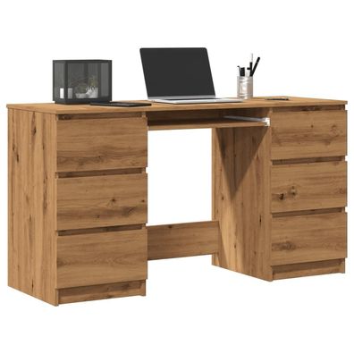 vidaXL Schreibtisch Artisan-Eiche 140x50x77 cm Holzwerkstoff