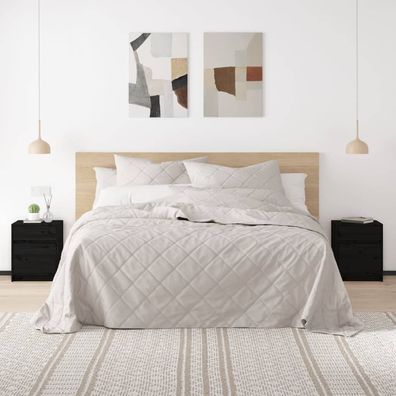 vidaXL Nachtschränke 2 Stk. Schwarz 40x31x50 cm Massivholz Kiefer