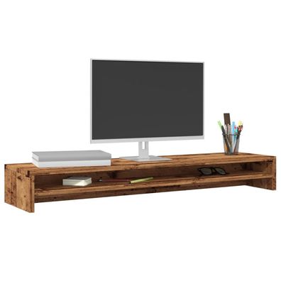 vidaXL Monitorständer Altholz-Optik 100x24x13 cm Holzwerkstoff