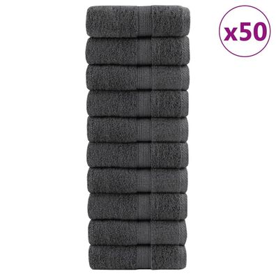 vidaXL Premium-Seiftücher SOLUND 50 Stk. Anthrazit 30x30 cm 600 g/m²