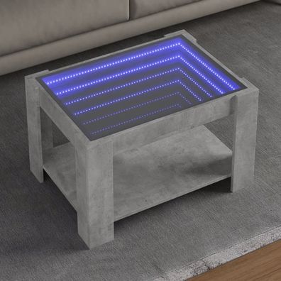 vidaXL LED-Couchtisch Betongrau 73x53x45 cm Holzwerkstoff