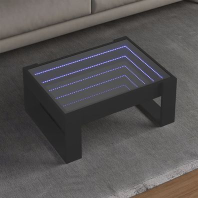 vidaXL Couchtisch mit Infinity-LED Schwarz 70x53x30 cm